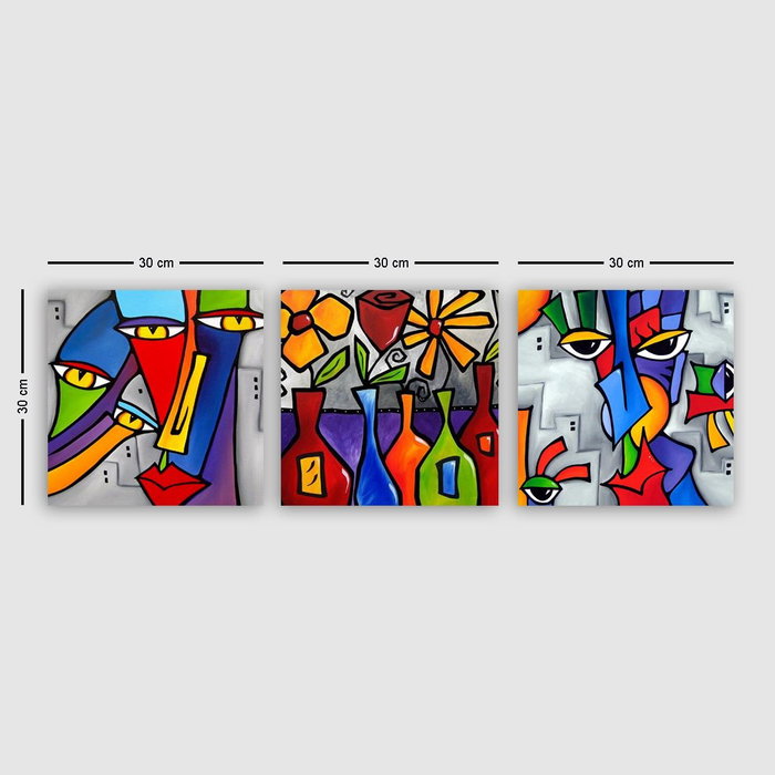 Wallity DRPRC02 Conjunto de 3 Pinturas Decorativas en Lienzo Multicolor Wallity DRPRC02 Conjunto de 3 Pinturas Decorativas en Lienzo Multicolor